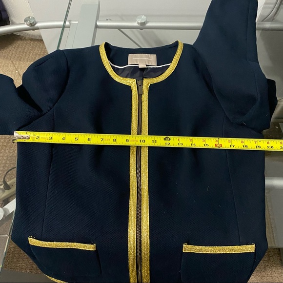 Banana Republic Blazer with Gold Trim Size 12 Blue - Picture 5 of 10